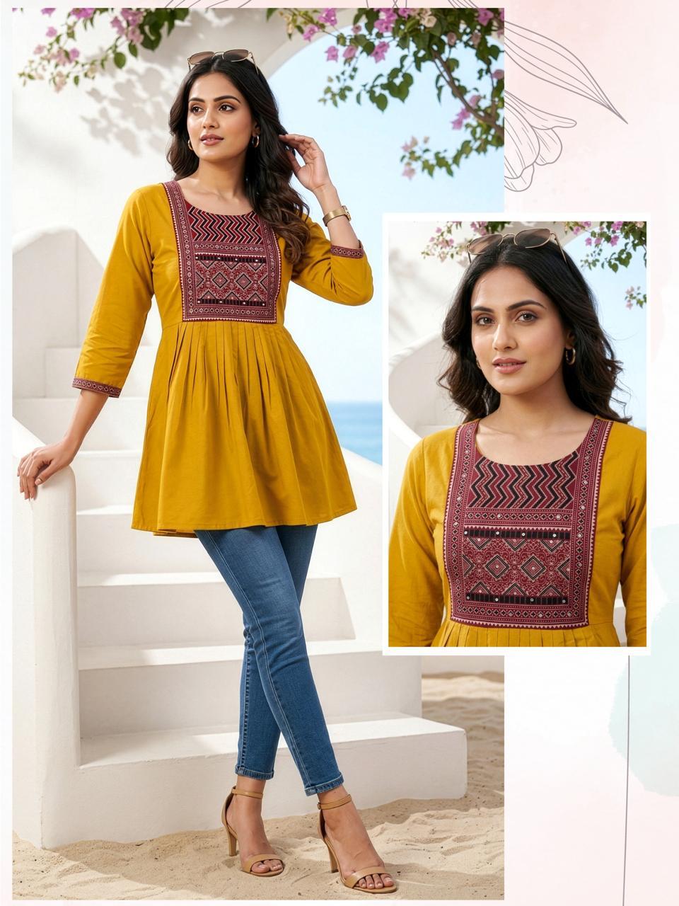 CHIC PRINTED SHORT KURTI