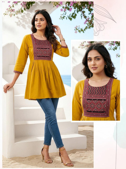 CHIC PRINTED SHORT KURTI